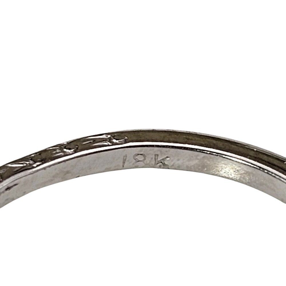 18K White Gold Diamond Art Deco Ring Size 6.5 #23776 - Picture 6 of 8